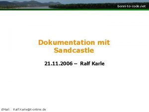 bonntocode net Dokumentation mit Sandcastle 21 11 2006