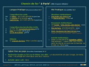 Chemin de fer Paris Langue Pratique Vie Pratique