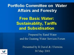 Portfolio Committee on Water Affairs and Forestry Free