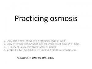 Practicing osmosis 1 Draw each beaker as you