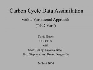 Carbon Cycle Data Assimilation with a Variational Approach