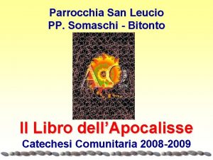 Parrocchia San Leucio PP Somaschi Bitonto Il Libro