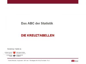 Das ABC der Statistik DIE KREUZTABELLEN bersetzung Tradotto