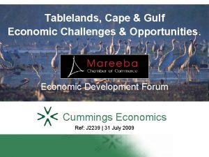 Tablelands Cape Gulf Economic Challenges Opportunities Economic Development