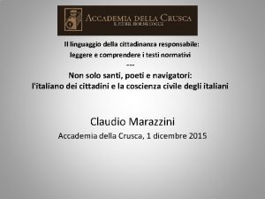 Il linguaggio della cittadinanza responsabile leggere e comprendere