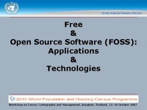 Free Open Source Software FOSS Applications Technologies Workshop