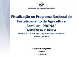 1 Fiscalizao no Programa Nacional de Fortalecimento da