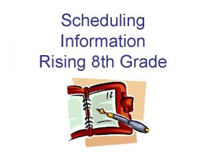 Scheduling Information Rising 8 th Grade Name LAST