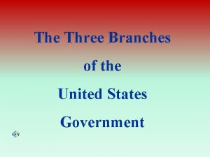 The Three Branches of the United States Government