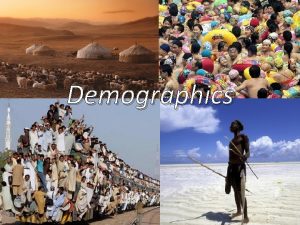 Demographics Demographics the study of human populations What