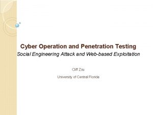 Cyber Operation and Penetration Testing Social Engineering Attack