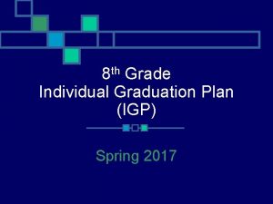 8 th Grade Individual Graduation Plan IGP Spring