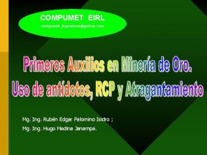 COMPUMET EIRL compumetingenierosyahoo com Mg Ing Rubn Edgar