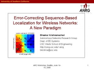 ErrorCorrecting SequenceBased Localization for Wireless Networks A New