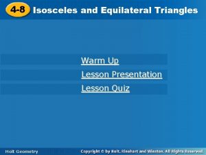 4 8 Triangles 4 8 Isoscelesand Equilateral Triangles