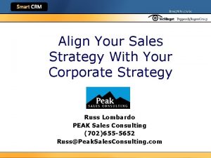 Align Your Sales Strategy With Your Corporate Strategy