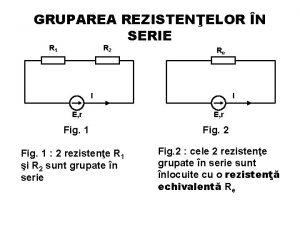 GRUPAREA REZISTENELOR N SERIE R 1 R 2