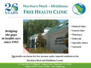 Northern Neck Middlesex FREE HEALTH CLINIC Medical Clinic