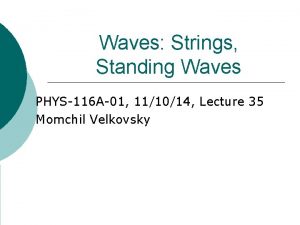 Waves Strings Standing Waves PHYS116 A01 111014 Lecture