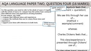 AQA LANGUAGE PAPER TWO QUESTION FOUR 16 MARKS