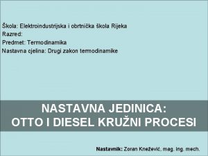 kola Elektroindustrijska i obrtnika kola Rijeka Razred Predmet