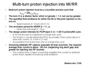 Multiturn proton injection into MIRR Multiturn proton injection