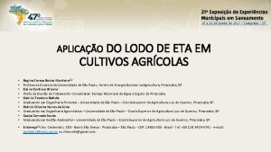 APLICAO DO LODO DE ETA EM CULTIVOS AGRCOLAS