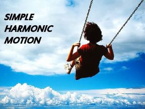 SIMPLE HARMONIC MOTION Simple harmonic motion Any motion