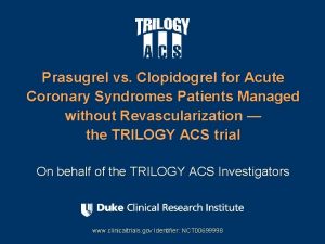 Prasugrel vs Clopidogrel for Acute Coronary Syndromes Patients