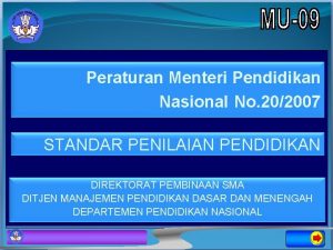 Peraturan Menteri Pendidikan Nasional No 202007 STANDAR PENILAIAN