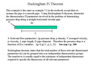 Buckingham Pi Theorem This example is the same
