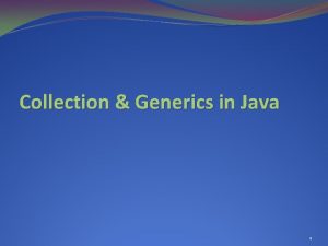 Collection Generics in Java 1 Parte I JCF