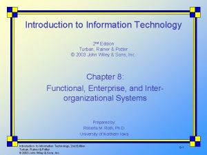 Introduction to Information Technology 2 nd Edition Turban
