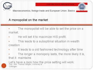 Macroeconomics foreign trade and European Union Basics A