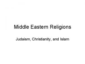 Middle Eastern Religions Judaism Christianity and Islam Judaism