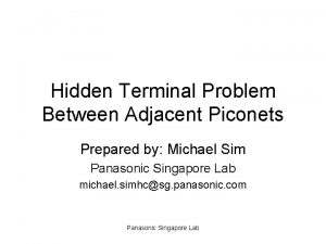 Hidden Terminal Problem Between Adjacent Piconets Prepared by