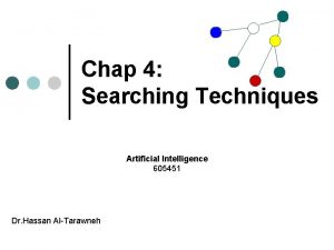 Chap 4 Searching Techniques Artificial Intelligence 605451 Dr