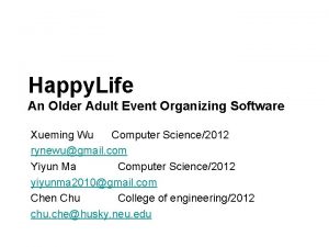 ComputerHuman Interaction Spring 2012 Happy Life An Older