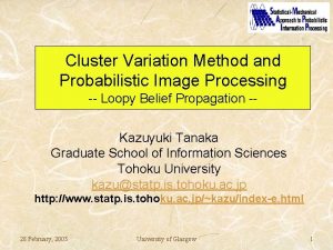 Cluster Variation Method and Probabilistic Image Processing Loopy