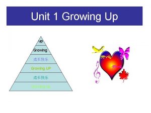 Unit 1 Growing Up up Growing Growing UP