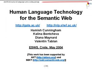 Human Language Technology for the Semantic Web http