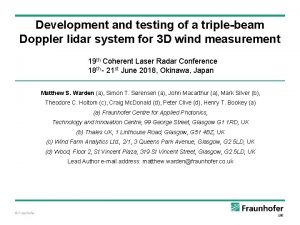Development and testing of a triplebeam Doppler lidar