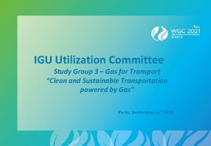 IGU Utilization Committee Study Group 3 Gas for