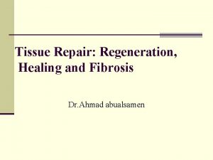 Tissue Repair Regeneration Healing and Fibrosis Dr Ahmad