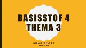 BASISSTOF 4 THEMA 3 BIOLOGIE KLAS 3 VMBOGT