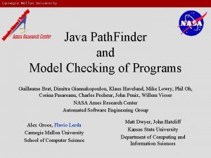 Carnegie Mellon University Java Path Finder and Model