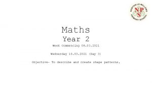 Maths Year 2 Week Commencing 08 03 2021