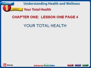 CHAPTER ONE LESSON ONE PAGE 4 YOUR TOTAL
