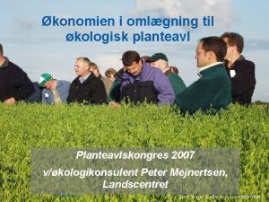 konomien i omlgning til kologisk planteavl Planteavlskongres 2007