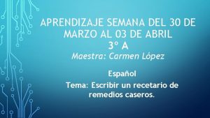 APRENDIZAJE SEMANA DEL 30 DE MARZO AL 03